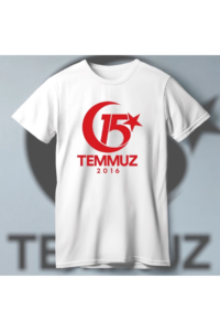 15 Temmuz Demokrasi ve Milli Birlik 2016 Anma Baskılı Bisiklet Yaka T-shirt - Beyaz 15 Temmuza Ozel Tasarim 2016 Baskili T Shirt Beyaz 38601385 Sw1200sh1800 200x300