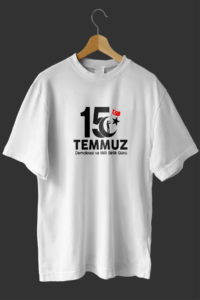 15 Temmuz Demokrasi ve Milli Birlik Günü Baskılı Oversize Bisiklet Yaka T-shirt - Beyaz 15 Temmuza Ozel Tasarim Baskili T Shirt Beyaz 779180 Sw1200sh1800 200x300