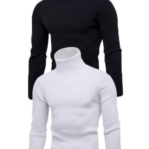 Erkek 2 Adet Kaşkorse Boğazlı Full Likralı Fitilli Slimfit Body