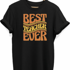 24 Kasım Öğretmenler Günü Hediye Baskılı Oversize Bisiklet Yaka T-shirt - Siyah