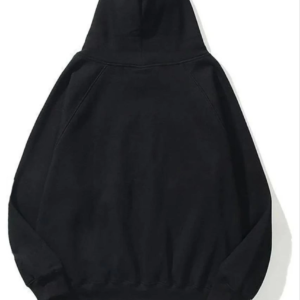Kadın Kapüşonlu Kanguru Cepli 3 İplik Pamuklu Düz Hoodie Sweatshirt - Siyah