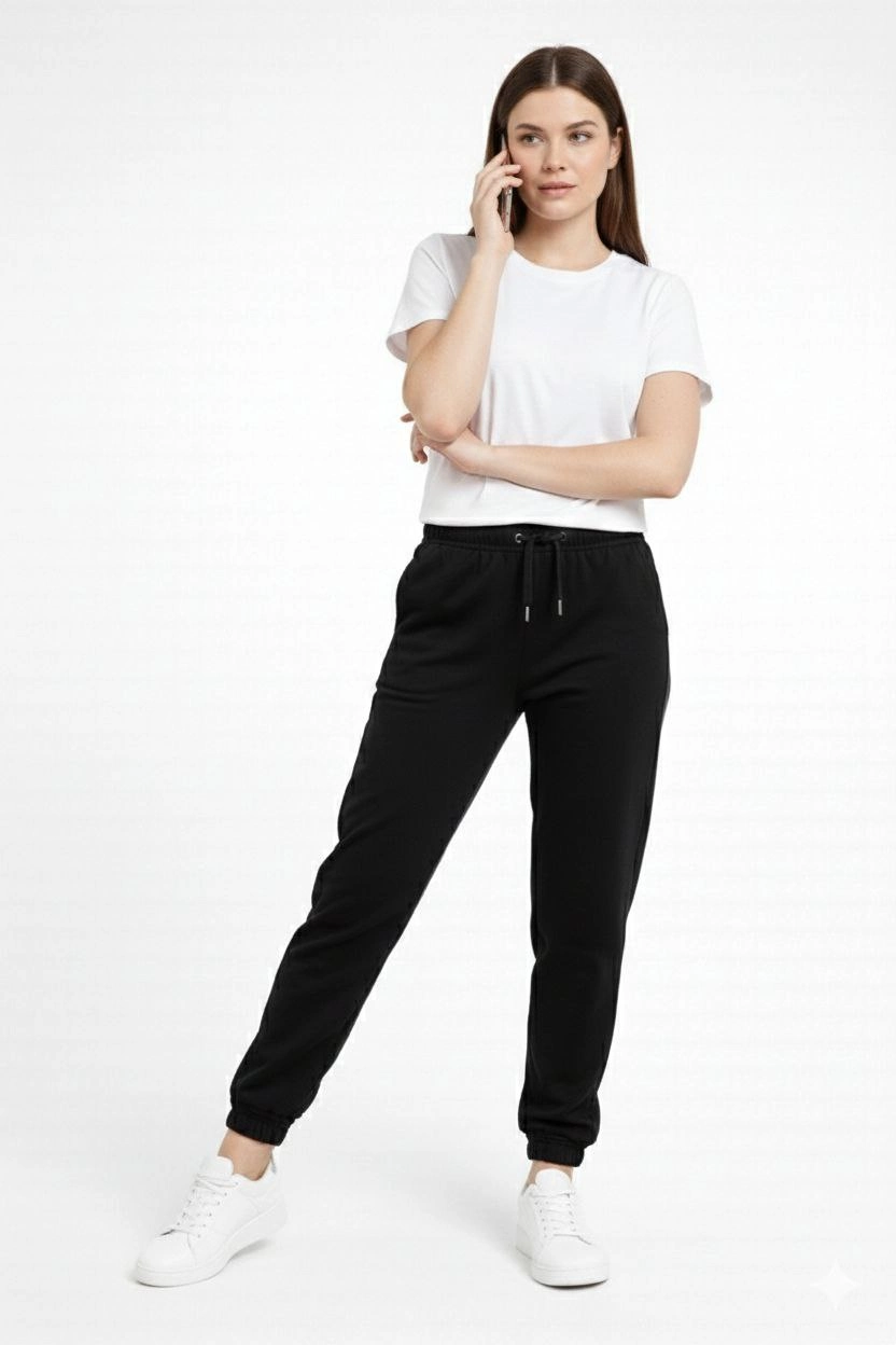 6978e7f88fb84-11828874-sw832sh1248 Kadın Jogger Eşofman Altı , Cepli, Paça Lastilkl ,Spor Pantolon - Siyah - Görsel 2