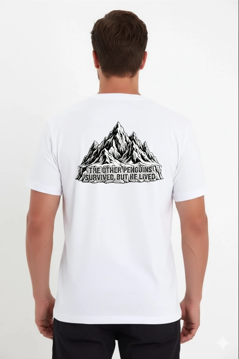 697b6397d4c4a-28093594-sw832sh1248 Erkek T-Shirt Nihilist Penguen Baskılı Bisiklet Yaka Kısa kol yazlık Tişört - Beyaz - Görsel 2