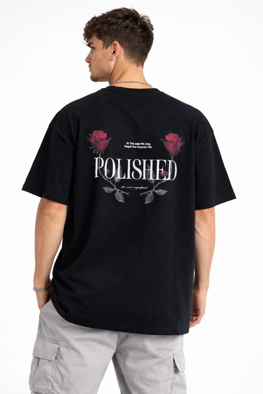 69a1a8b22e952-68070953-sw853sh1280 Erkek Kısa Kol Yazlık Tişört Bisiklet Yaka Baskılı Oversize T-Shirt - Siyah - Görsel 2