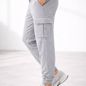 Erkek Jogger Eşofman Altı Kargo Cepli Lastikli Paça Spor Pantolon - Gri
