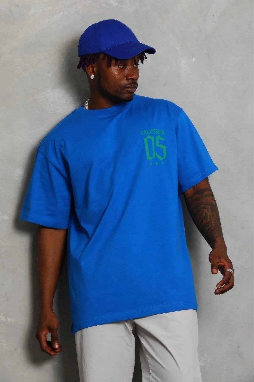 69b6775bd894f-7696593-sw853sh1280 Erkek Baskılı T-Shirt Kısa Kol Bisiklet Yaka Regular Fit Tişört - Saks Mavisi
