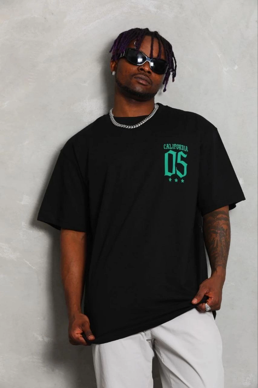 69b677dd7158c-99860970-sw853sh1280 Erkek Baskılı T-Shirt Kısa Kol Bisiklet Yaka Regular Fit Tişört - Siyah - Görsel 2