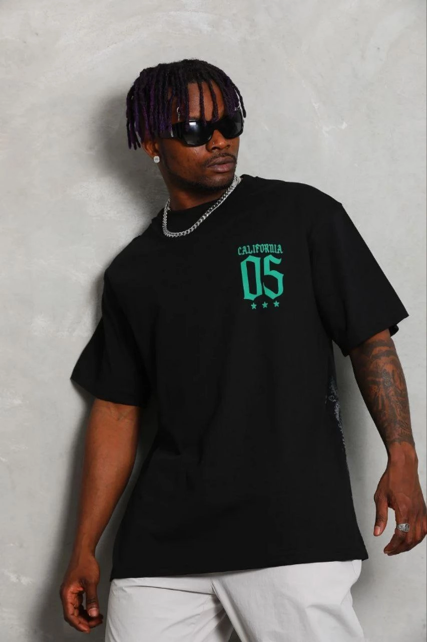 69b677dd729bd-9532637-sw853sh1280 Erkek Baskılı T-Shirt Kısa Kol Bisiklet Yaka Regular Fit Tişört - Siyah