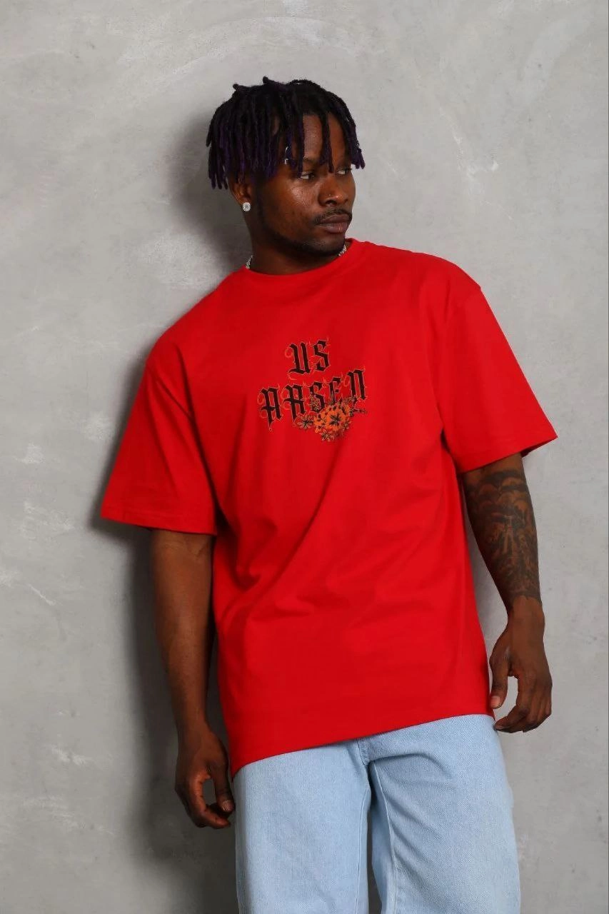 69b68710a946e-20172175-sw853sh1280 Erkek Baskılı T-Shirt Kısa Kol Bisiklet Yaka Regular Fit Tişört - Kırmızı