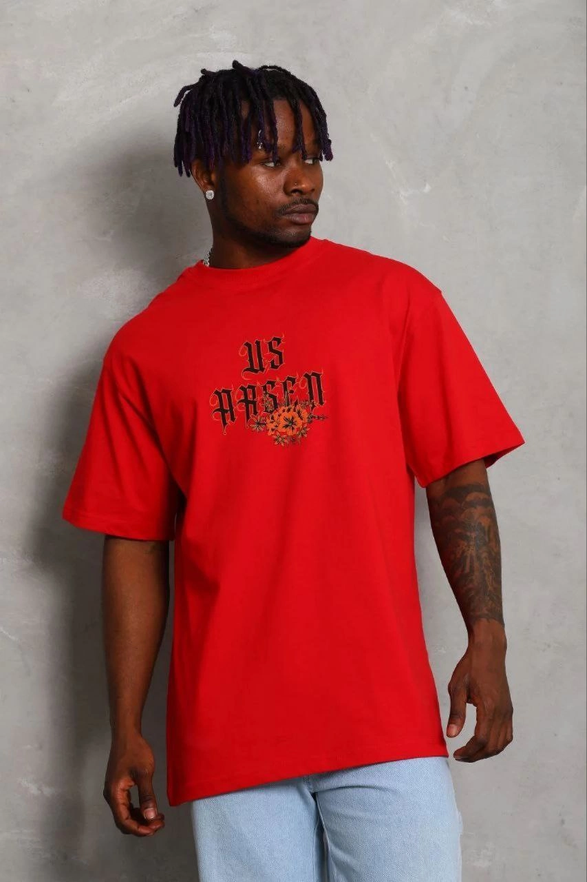 69b68710b335e-98982429-sw853sh1280 Erkek Baskılı T-Shirt Kısa Kol Bisiklet Yaka Regular Fit Tişört - Kırmızı - Görsel 2