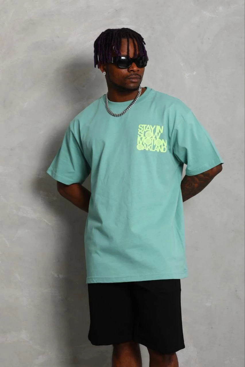 69b69d32624c8-69937741-sw853sh1280 Erkek Baskılı T-Shirt Kısa Kol Bisiklet Yaka Regular Fit Tişört - Mint Yeşili