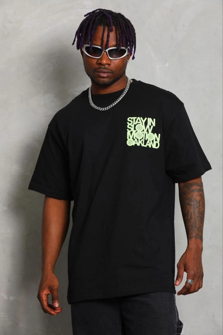 69b69ddc0e7f8-45989156-sw853sh1280 Erkek Baskılı T-Shirt Kısa Kol Bisiklet Yaka Regular Fit Tişört - Siyah