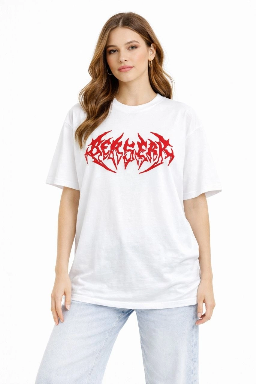 69c262dd65a15-4494093-sw853sh1280 Kadın Kısa Kol Yazlık Tişört Bisiklet Yaka Baskılı Oversize T-Shirt - Beyaz