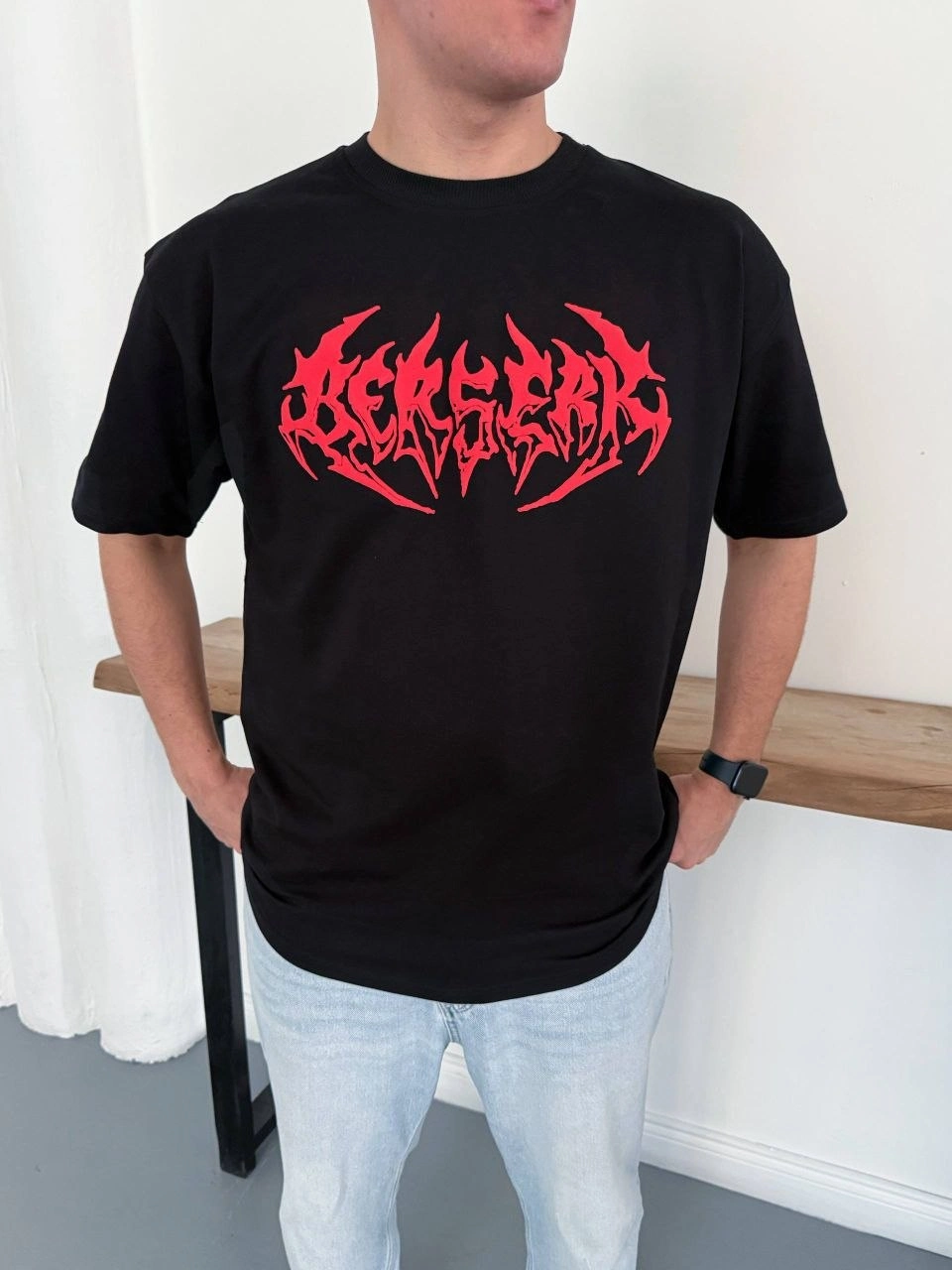 69c2656adc6a3-61131566-sw960sh1280 Erkek Kısa Kol Yazlık Tişört Bisiklet Yaka Baskılı Oversize T-Shirt - Siyah