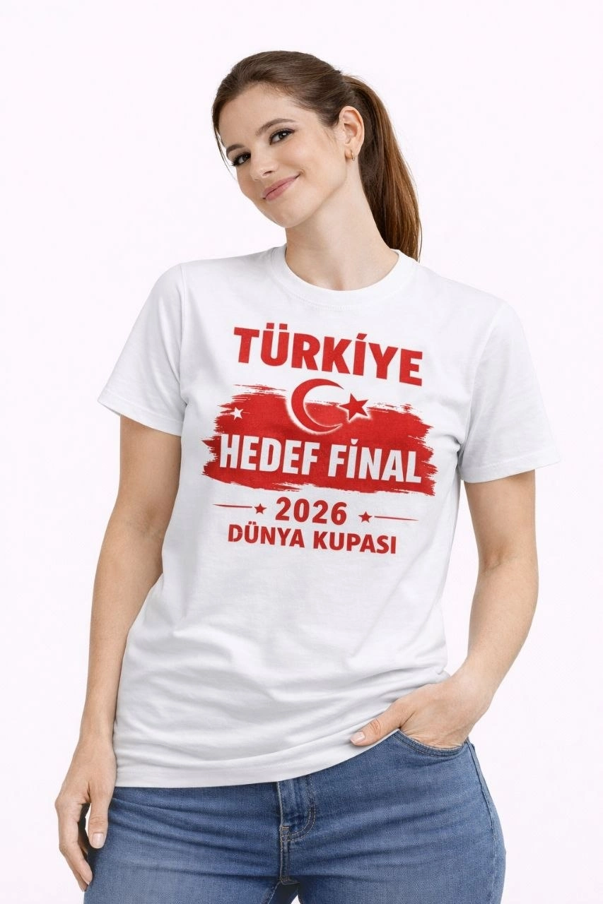 69d2a2fdc470f-76127779-sw853sh1280 Kadın TÜRKİYE Baskılı Tişört Ay Yıldız 2026 Dünya Kupası Taraftar Forma T-Shirt - Beyaz