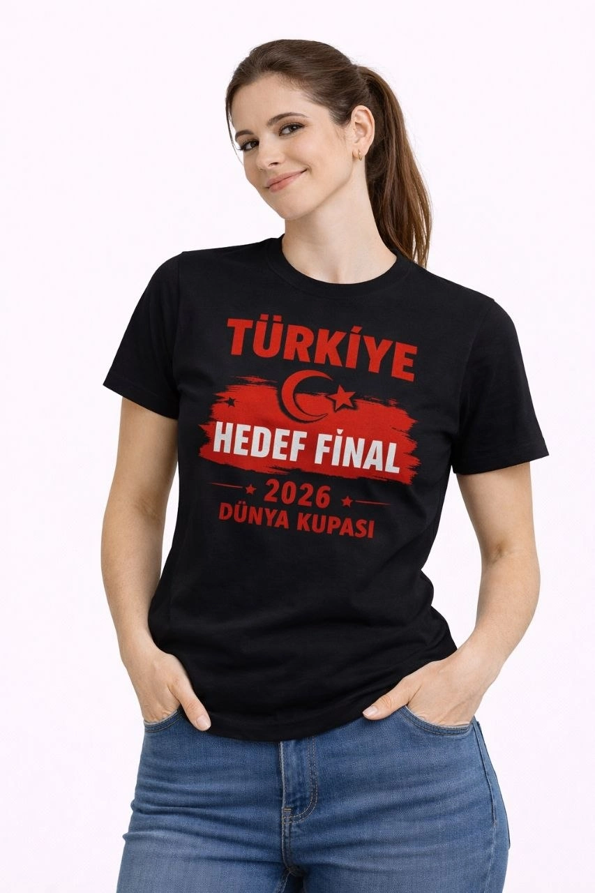 69d2a38fe072d-79378322-sw853sh1280 Kadın TÜRKİYE Baskılı Tişört Ay Yıldız 2026 Dünya Kupası Taraftar Forma T-Shirt - Siyah