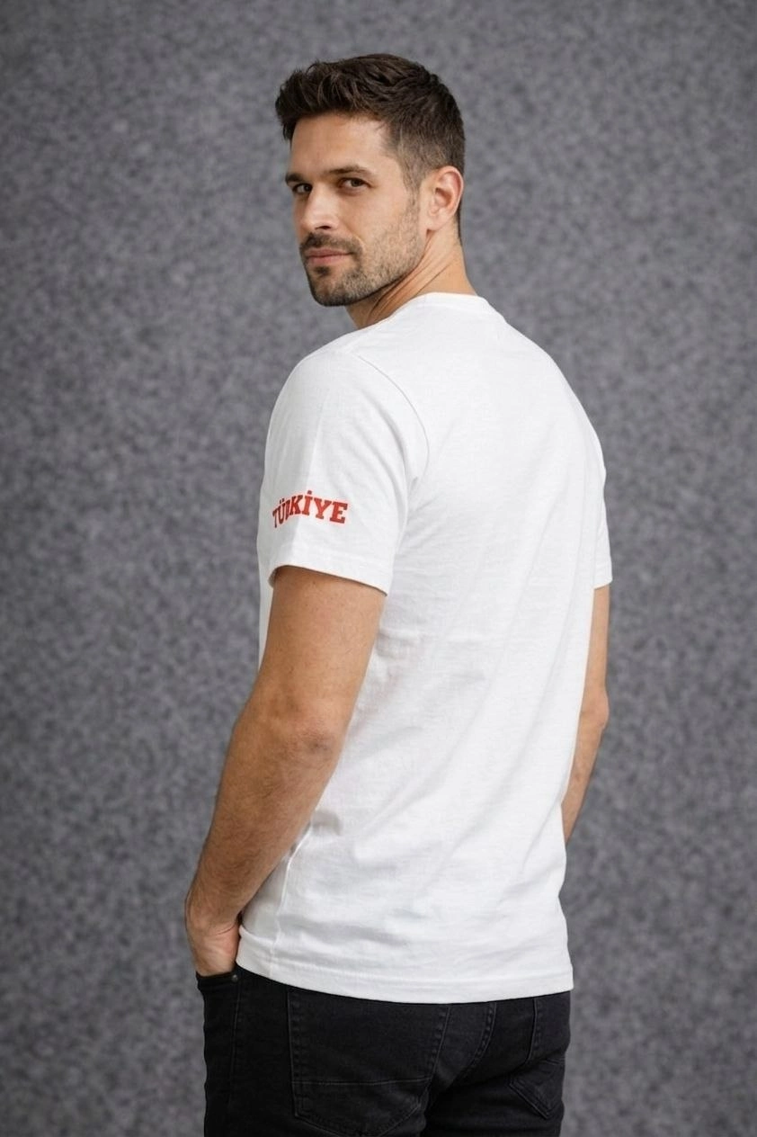 69d3e01752b9b-71881524-sw842sh1264 Erkek TÜRKİYE Baskılı Tişört 2026 Dünya Kupası Taraftar Forma T-Shirt - Beyaz - Görsel 2