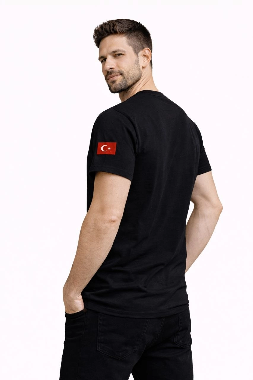 69d3e0f72d253-63564949-sw853sh1280 Erkek Türkiye World Cup 2026 Baskılı Tişört Futbol Temalı Forma T-Shirt - Siyah - Görsel 2