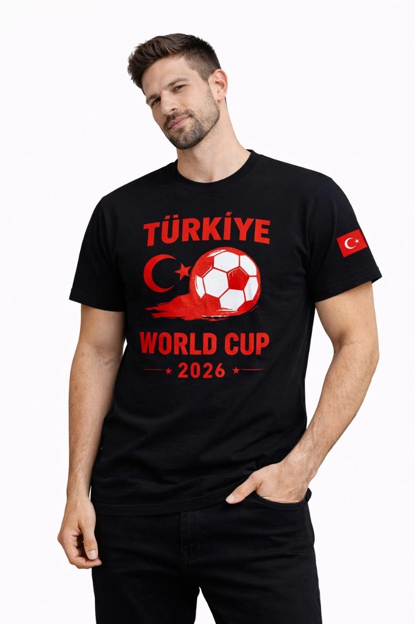 69d3e0f735a23-28461028-sw853sh1280 Erkek Türkiye World Cup 2026 Baskılı Tişört Futbol Temalı Forma T-Shirt - Siyah