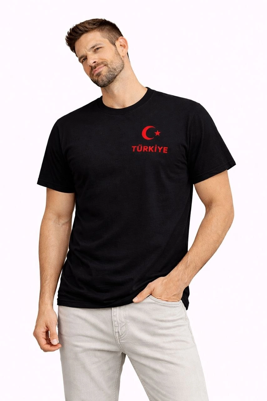 69d3e38dd3c79-17493013-sw853sh1280 Erkek TÜRKİYE Ay Yıldız Baskılı Taraftar Forma T-Shirt - Siyah