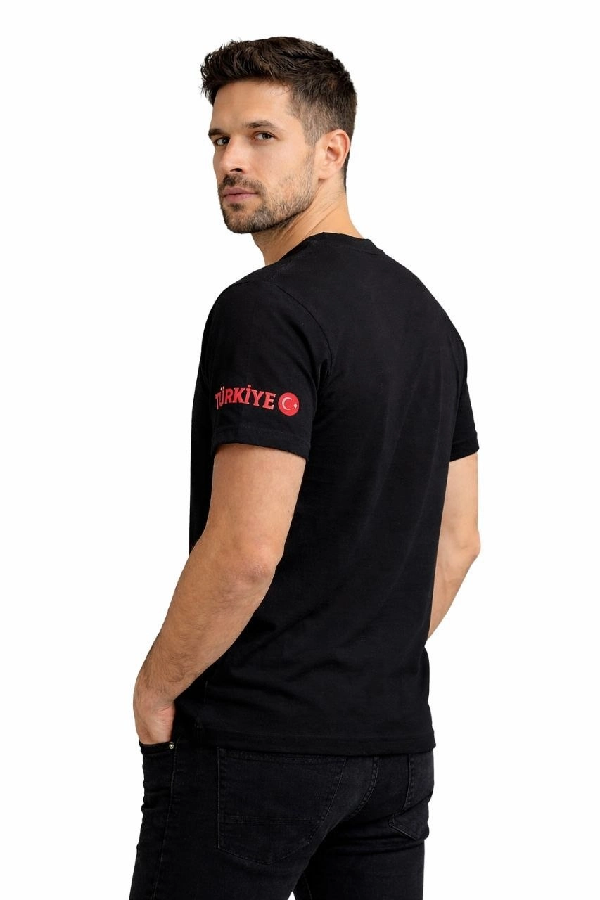 69d3e41f5fb9b-75251321-sw853sh1280 Erkek TÜRKİYE Ay Yıldız Baskılı 10 Numara Forma Tişört Taraftar T-Shirt - Siyah - Görsel 2