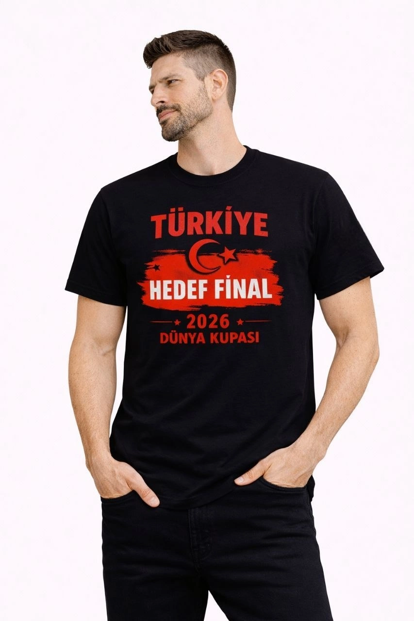 69d3e79a26bde-80874990-sw853sh1280 Erkek TÜRKİYE Baskılı Tişört Ay Yıldız 2026 Dünya Kupası Taraftar Forma T-Shirt - Siyah