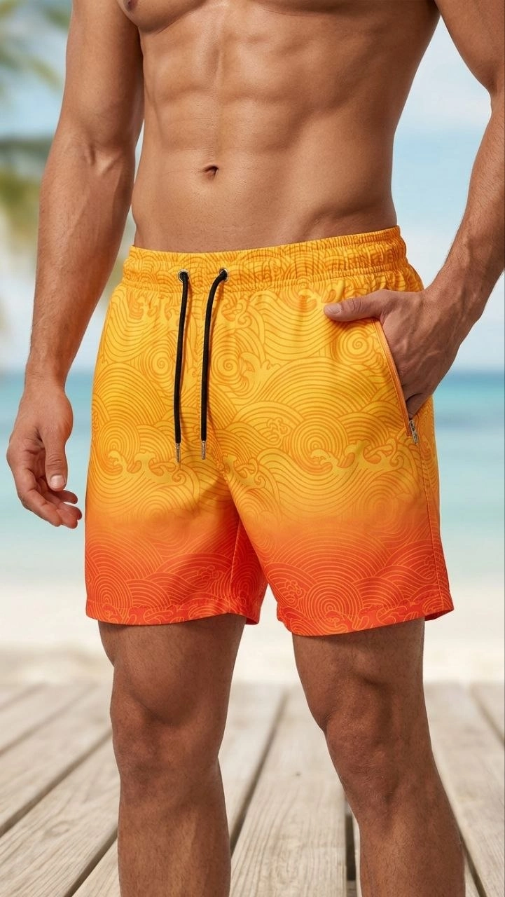 69d4f788531b7-45983523-sw721sh1280 Erkek Deniz Şortu Fermuarlı Cepli File Astarlı Hızlı Kuruyan Premium - Çok Renkli