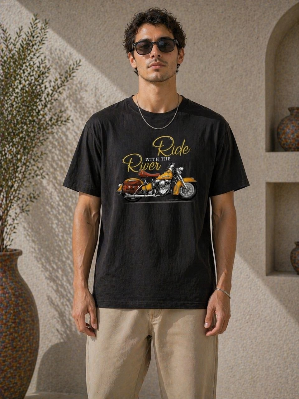 69f49adb3c602-76939032-sw960sh1280 Erkek Motosiklet Baskılı Tişört Bisiklet Yaka Kısa Kol Yazlık T-Shirt - Siyah