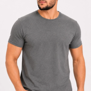 Erkek Basic Tişört Bisiklet Yaka Kısa Kol Günlük Yazlık Slim fit T-Shirt - Antrasit