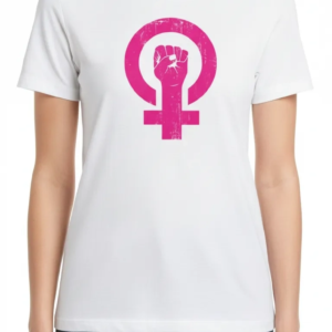 8 Mart Dünya Kadınlar Günü Baskılı Oversize Bisiklet Yaka T-shirt - Beyaz