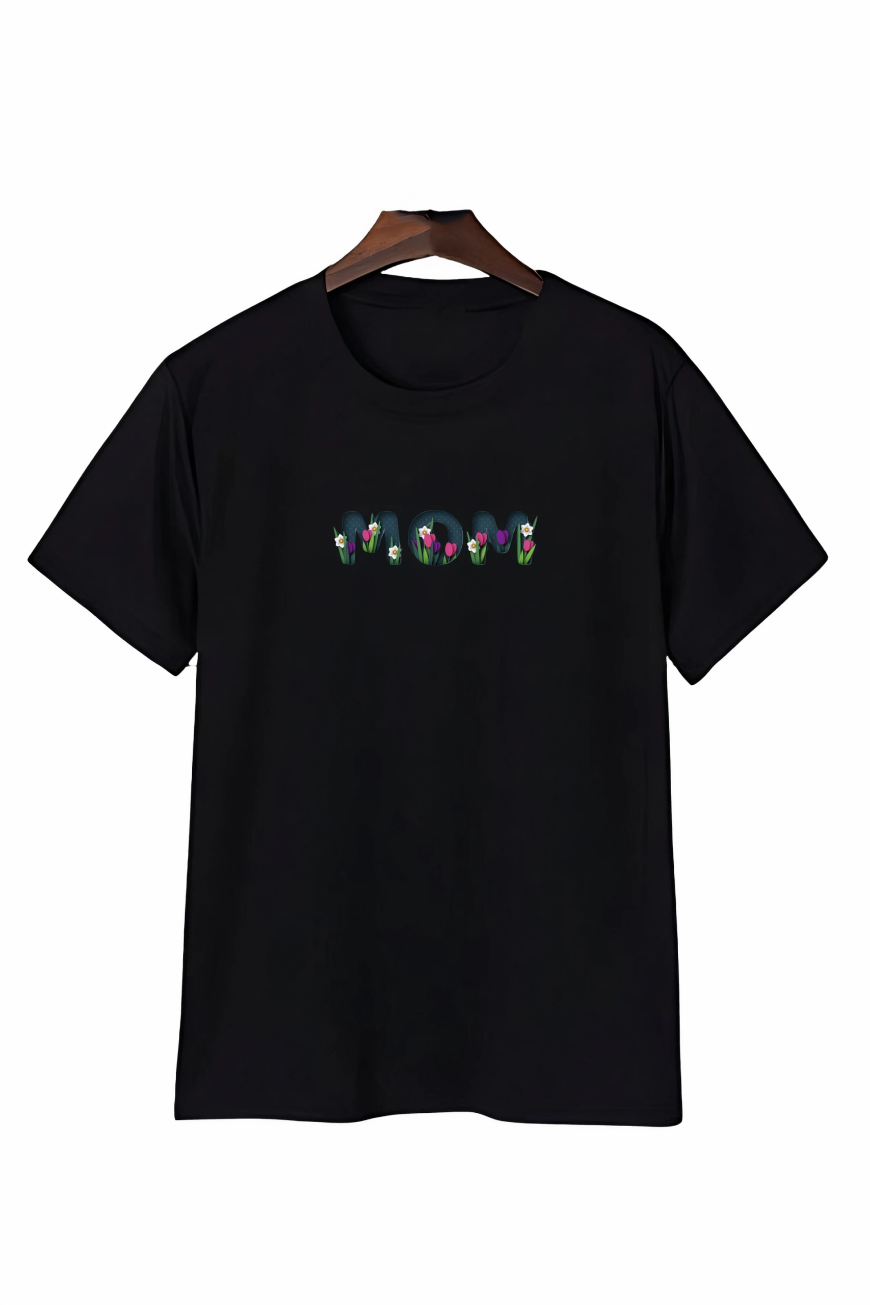 anneler-gunune-ozel-tasarim-mom-cicek-baskili-t-shirt-siyah-64923831-sw2400sh3600 Anneler Günü Mom Çiçek Temalı Baskılı Oversize Bisiklet Yaka T-shirt - Siyah