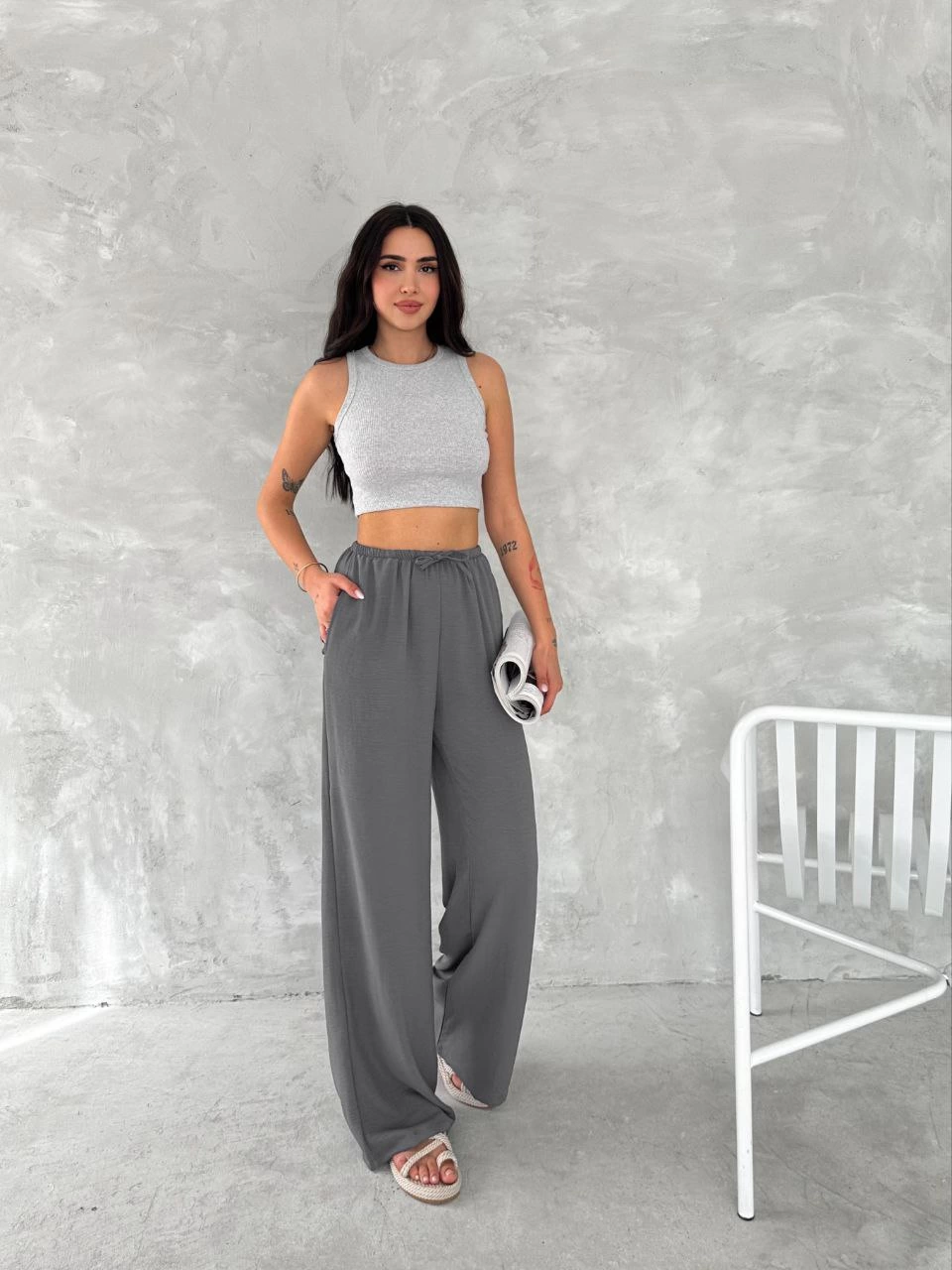 ayrobin-oversize-kadin-pantalon-fume-65911282-sw960sh1280 Kadın Ayrobin Oversize Kadın Pantolon - Füme - Görsel 2