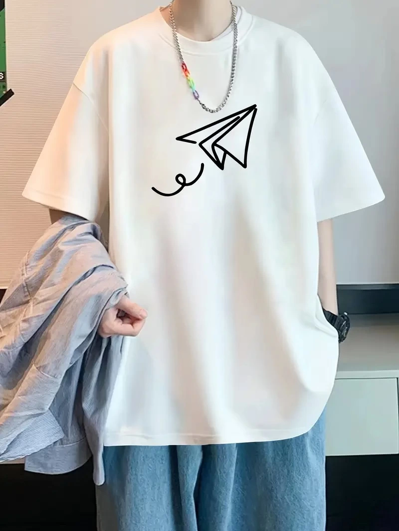 baskili-oversize-bisiklet-yaka-t-shirt-beyaz-13982667-sw800sh1066 Erkek Kısa Kol Yazlık Tişört Bisiklet Yaka Baskılı Oversize T-Shirt - Beyaz