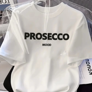 Kadın Kısa Kol Yazlık Tişört Bisiklet Yaka Baskılı Oversize T-Shirt - Beyaz
