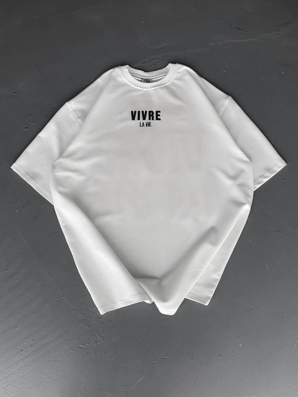 baskili-oversize-bisiklet-yaka-t-shirt-beyaz-34558459-sw960sh1280 Erkek Ön ve Arka Baskılı T-Shirt Kısa Kol Bisiklet Yaka Regular Fit Tişört - Beyaz - Image 2