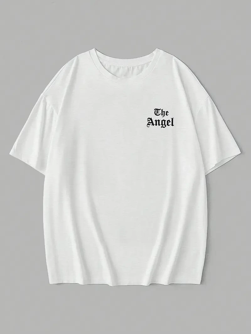 baskili-oversize-bisiklet-yaka-t-shirt-beyaz-77989946-sw800sh1066 Kadın Kısa Kol Tişört Bisiklet Yaka Angel Melek Kanadı Baskılı T-Shirt - Beyaz - Görsel 2