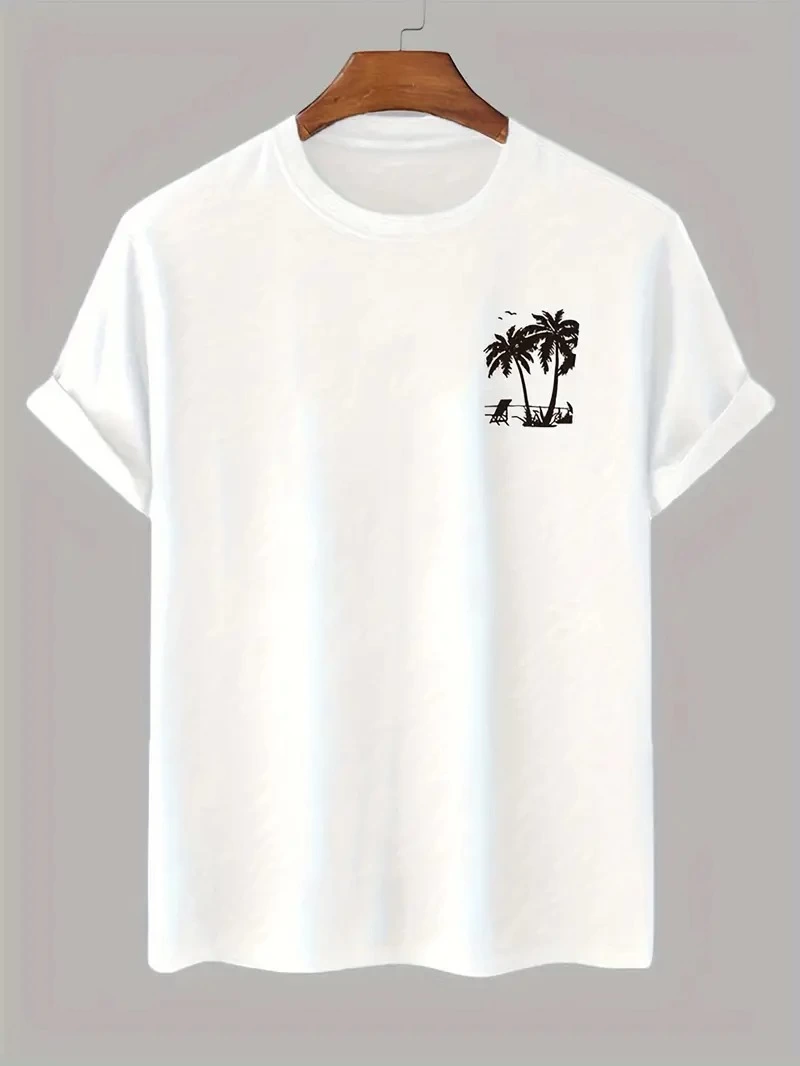baskili-oversize-bisiklet-yaka-t-shirt-beyaz-82193245-sw800sh1066 Erkek Kısa Kol Yazlık Tişört Bisiklet Yaka Palmiye Baskılı T-Shirt - Beyaz