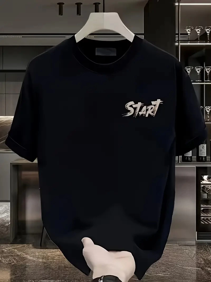 baskili-oversize-bisiklet-yaka-t-shirt-siyah-12993155-sw800sh1067 Erkek Kısa Kol Yazlık Tişört Bisiklet Yaka Baskılı Oversize T-Shirt - Siyah - Görsel 2