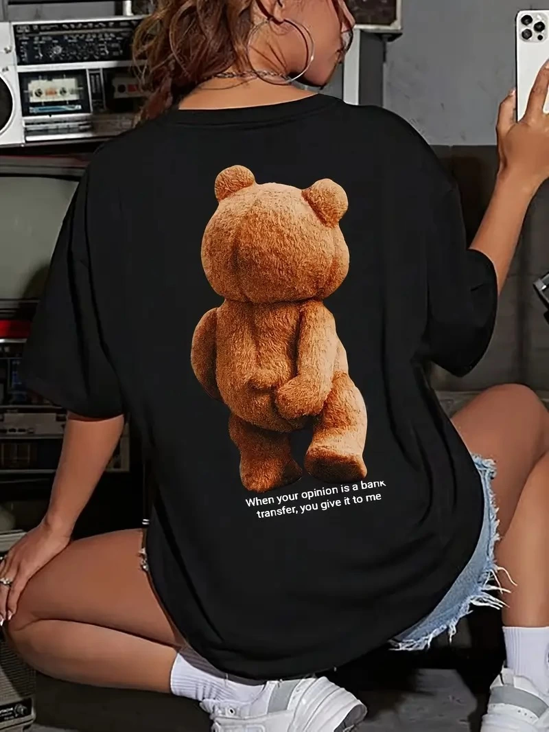 baskili-oversize-bisiklet-yaka-t-shirt-siyah-15850167-sw800sh1066 Kadın Tişört Büyük Boy Ayıcık Baskılı Bisiklet Kısa kol t-shirt - Siyah
