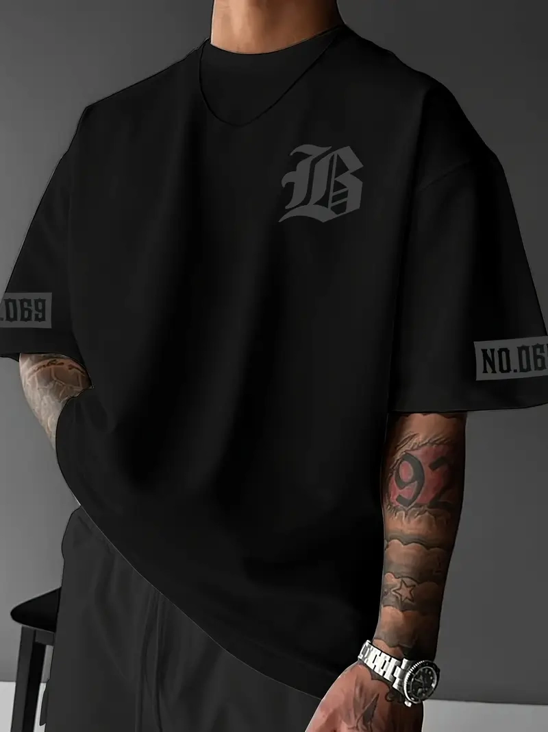 baskili-oversize-bisiklet-yaka-t-shirt-siyah-21304787-sw800sh1067 Erkek Baskılı T-Shirt Kısa Kol Bisiklet Yaka Regular Fit Yazlık Tişört - Siyah