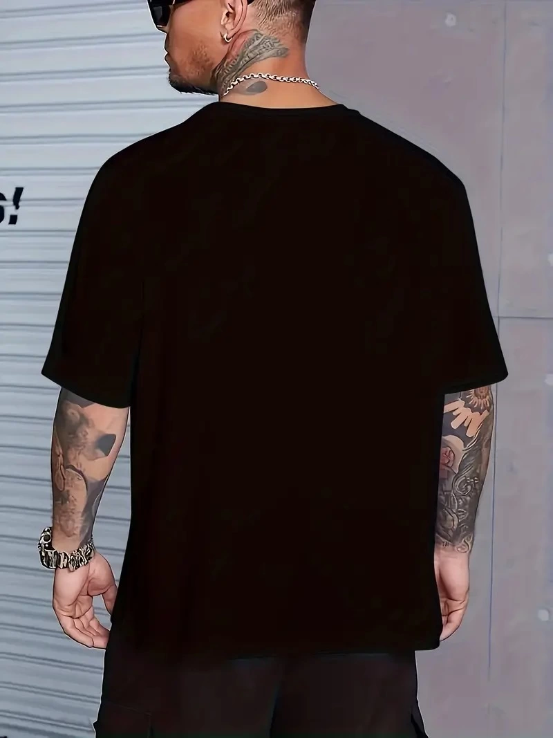 baskili-oversize-bisiklet-yaka-t-shirt-siyah-42041690-sw800sh1067 Erkek ANIMAL Baskılı Tişört Bisiklet YakaYazlık T-shirt - Siyah - Görsel 2