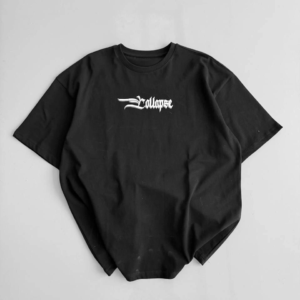 Erkek Ön ve Arka Baskılı T-Shirt Kısa Kol Bisiklet Yaka Regular Fit Tişört - Siyah