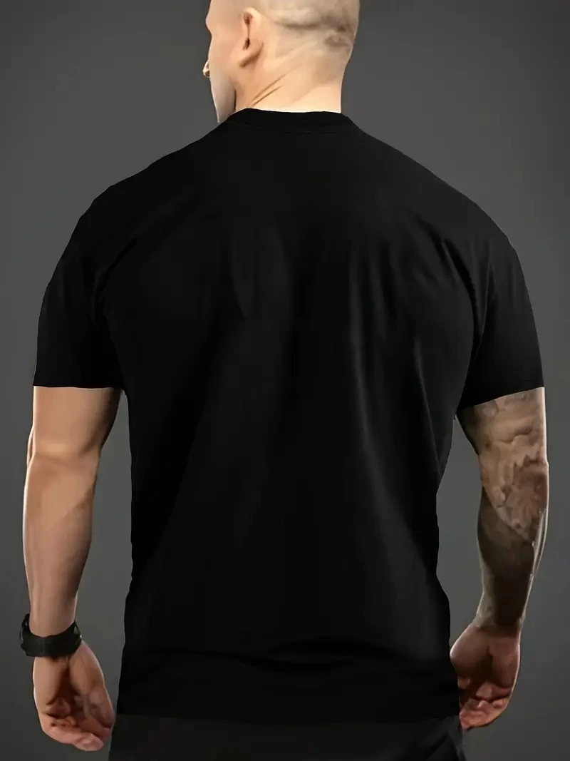 baskili-oversize-bisiklet-yaka-t-shirt-siyah-44901627-sw800sh1067 Erkek T-shirt Komik 'Multitasker' Baskılı Kısa kol Tişört - Siyah - Görsel 2