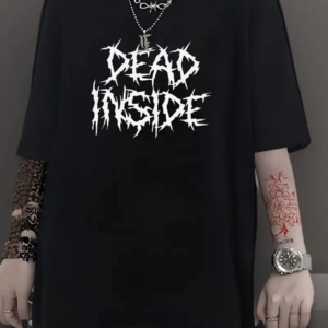 Kadın T-shirt Bisiklet Yaka Oversize Kısa Kollu Tişört - Siyah