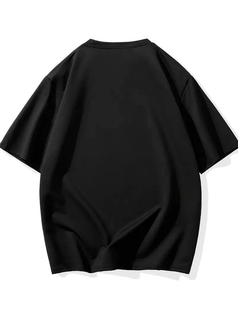 baskili-oversize-bisiklet-yaka-t-shirt-siyah-64427043-sw800sh1067 Erkek T-Shirt Komik Kedi Baskılı kısa kol Tişört - Siyah - Görsel 2