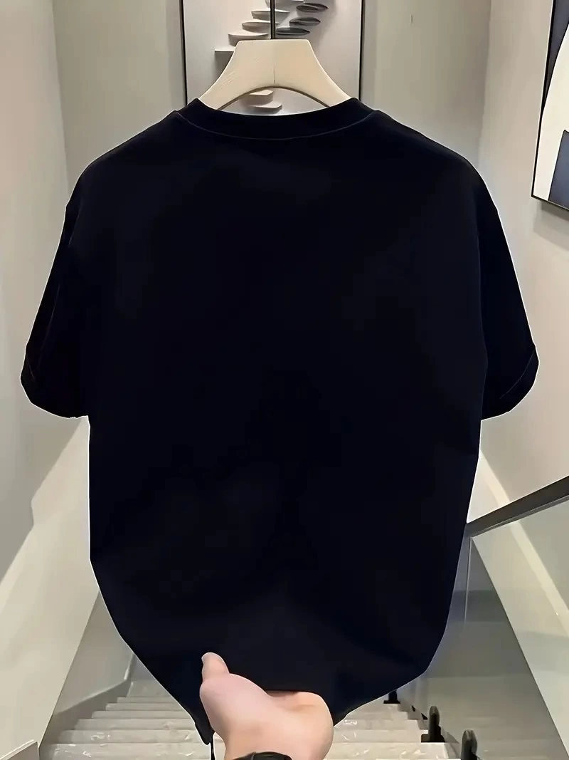 baskili-oversize-bisiklet-yaka-t-shirt-siyah-65990895-sw800sh1067 Kadın Kısa Kol Yazlık Tişört Bisiklet Yaka Baskılı Oversize T-Shirt - Siyah - Görsel 2