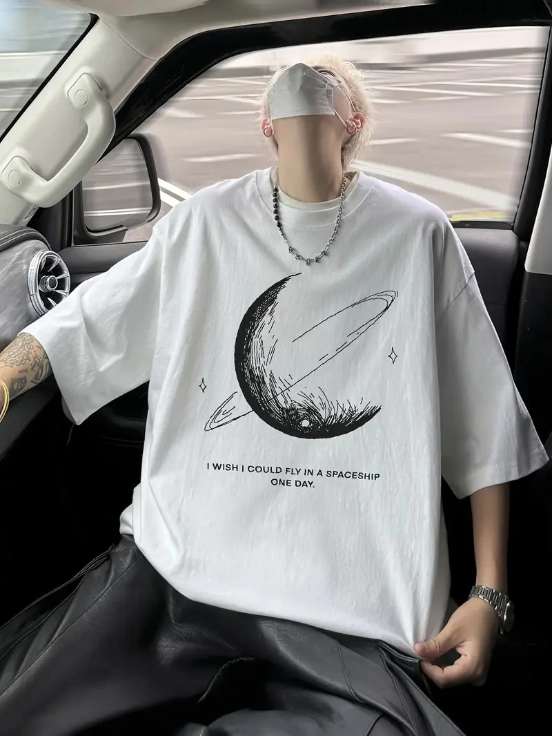 baskili-oversize-bisiklet-yaka-t-shirt-siyah-69409378-sw800sh1066 Erkek Baskılı Tişört Kısa Kol Bisiklet Yaka Oversize T-Shirt - Beyaz