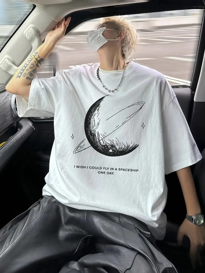 baskili-oversize-bisiklet-yaka-t-shirt-siyah-82507126-sw800sh1066 Erkek Baskılı Tişört Kısa Kol Bisiklet Yaka Oversize T-Shirt - Beyaz - Görsel 2