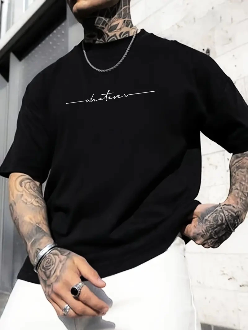 baskili-oversize-bisiklet-yaka-t-shirt-siyah-88645850-sw800sh1066 Erkek Baskılı T-Shirt Kısa Kol Bisiklet Yaka Regular Fit Yazlık Tişört - Siyah