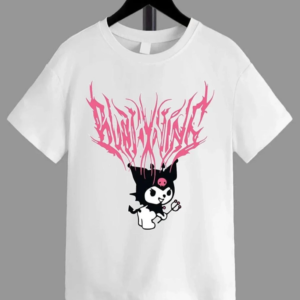 Kız Çocuk Bisiklet Yaka Baskılı T-Shirt - Beyaz